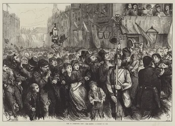 Der Erntedanktag, die Menge, eine raue Ecke